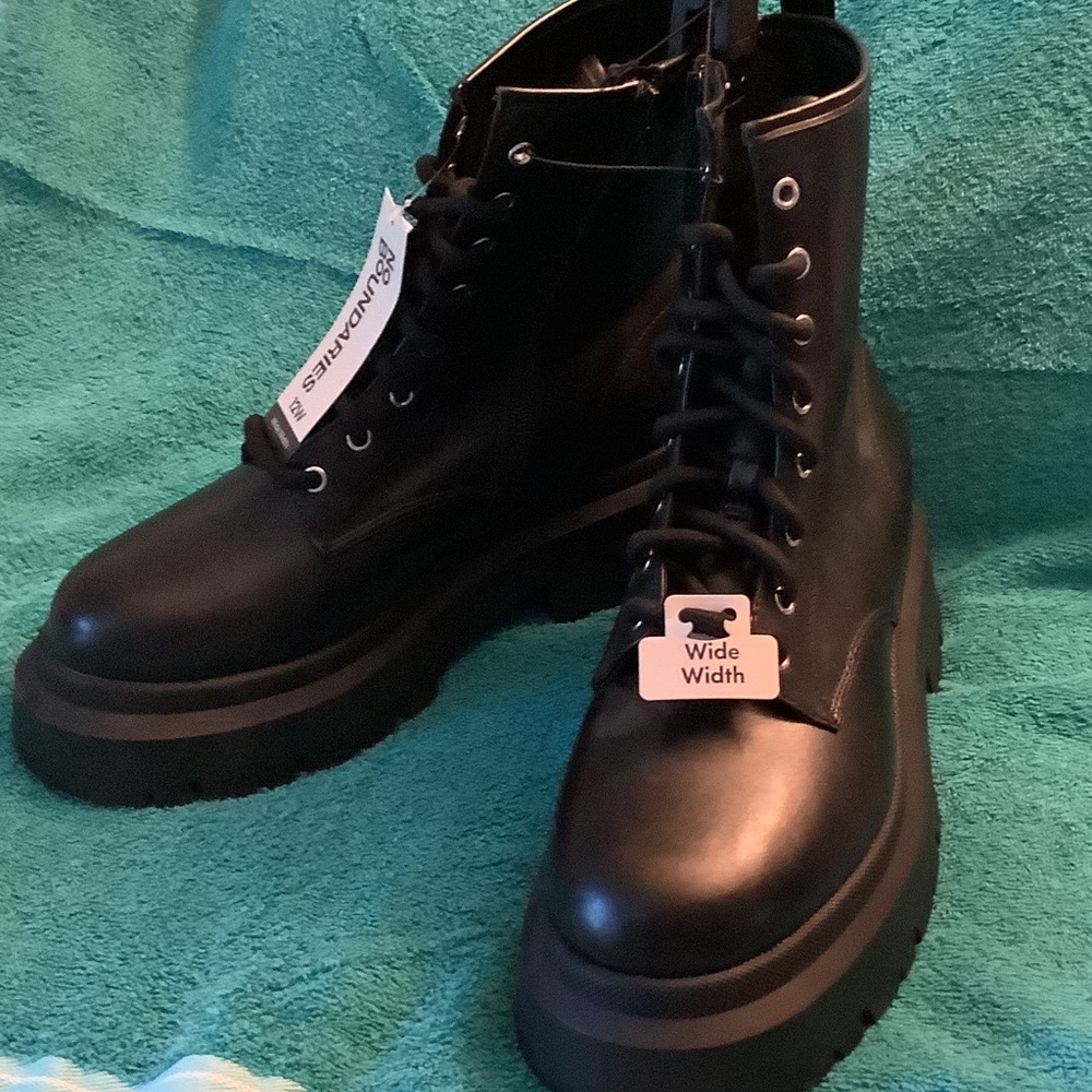 No Boundaries Black Lace-Up Platform Combat Boots